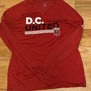 adidas Red Heather Athletic Tee with White Logo